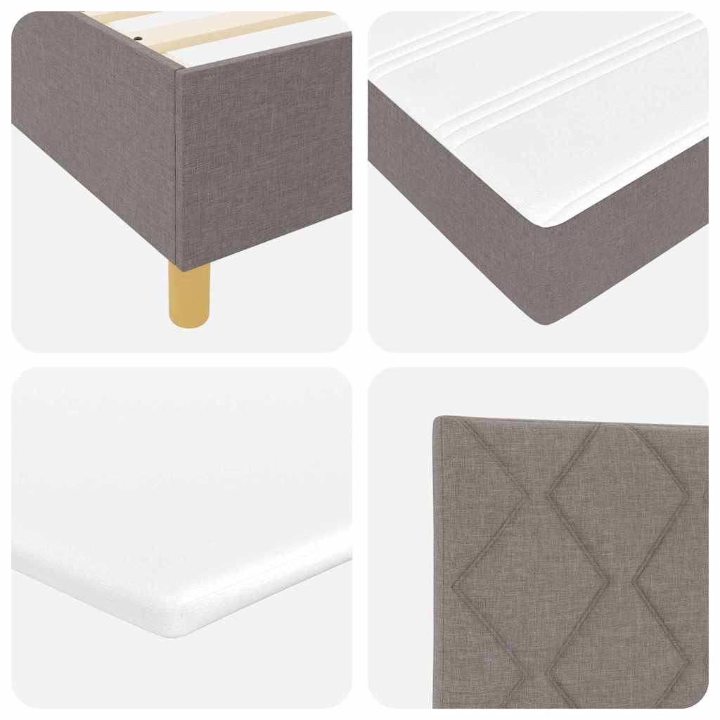 vidaXL Κρεβάτι με ελατήρια με κεφαλάρι Taupe 200 x 200 cm ύφασμα