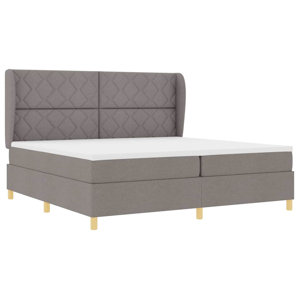 vidaXL Κρεβάτι με ελατήρια με κεφαλάρι Taupe 200 x 200 cm ύφασμα