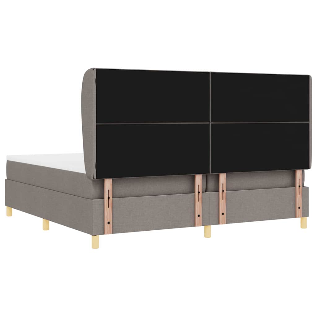 vidaXL Κρεβάτι με ελατήρια με κεφαλάρι Taupe 200 x 200 cm ύφασμα