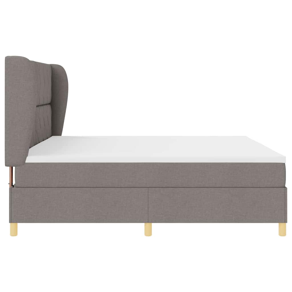 vidaXL Κρεβάτι με ελατήρια με κεφαλάρι Taupe 200 x 200 cm ύφασμα