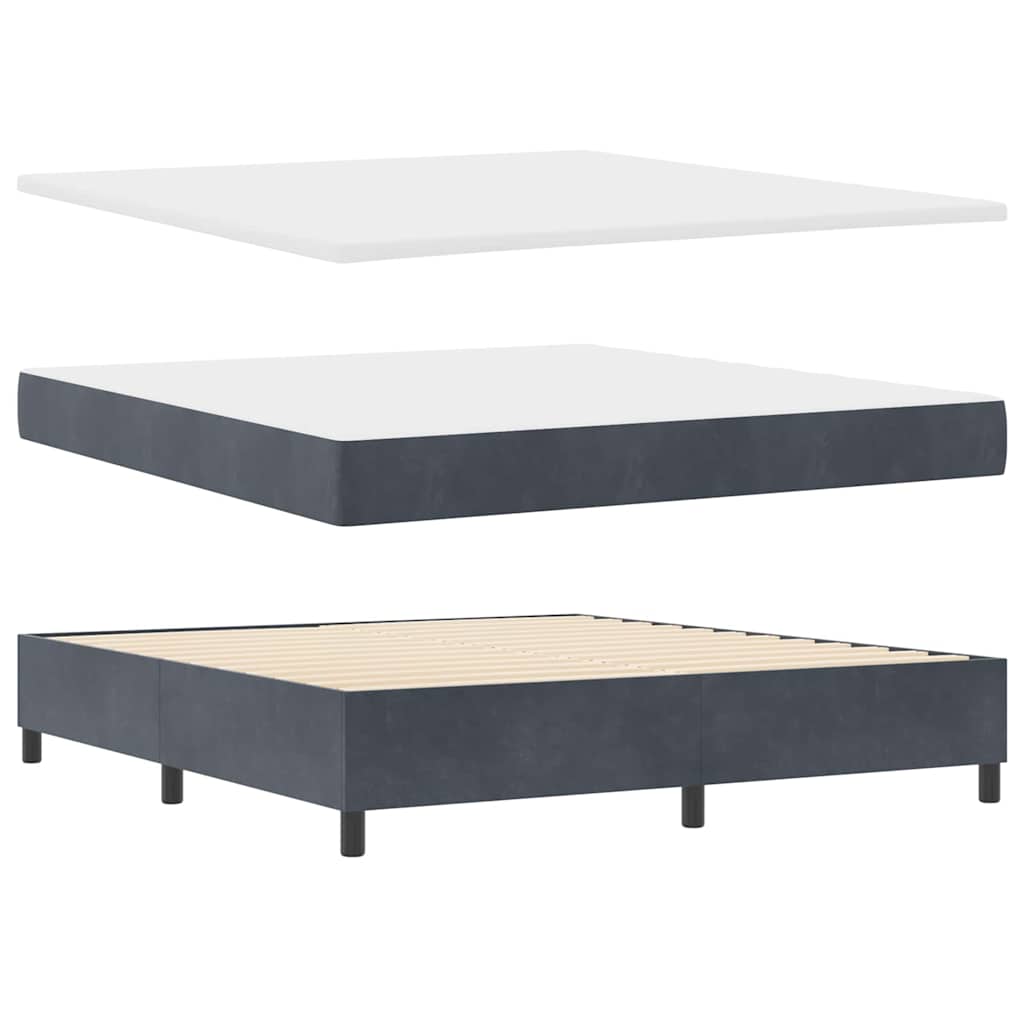 vidaXL Κρεβάτι με ελατήρια Σκούρο Γκρι 200 x 180 cm Βελούδο