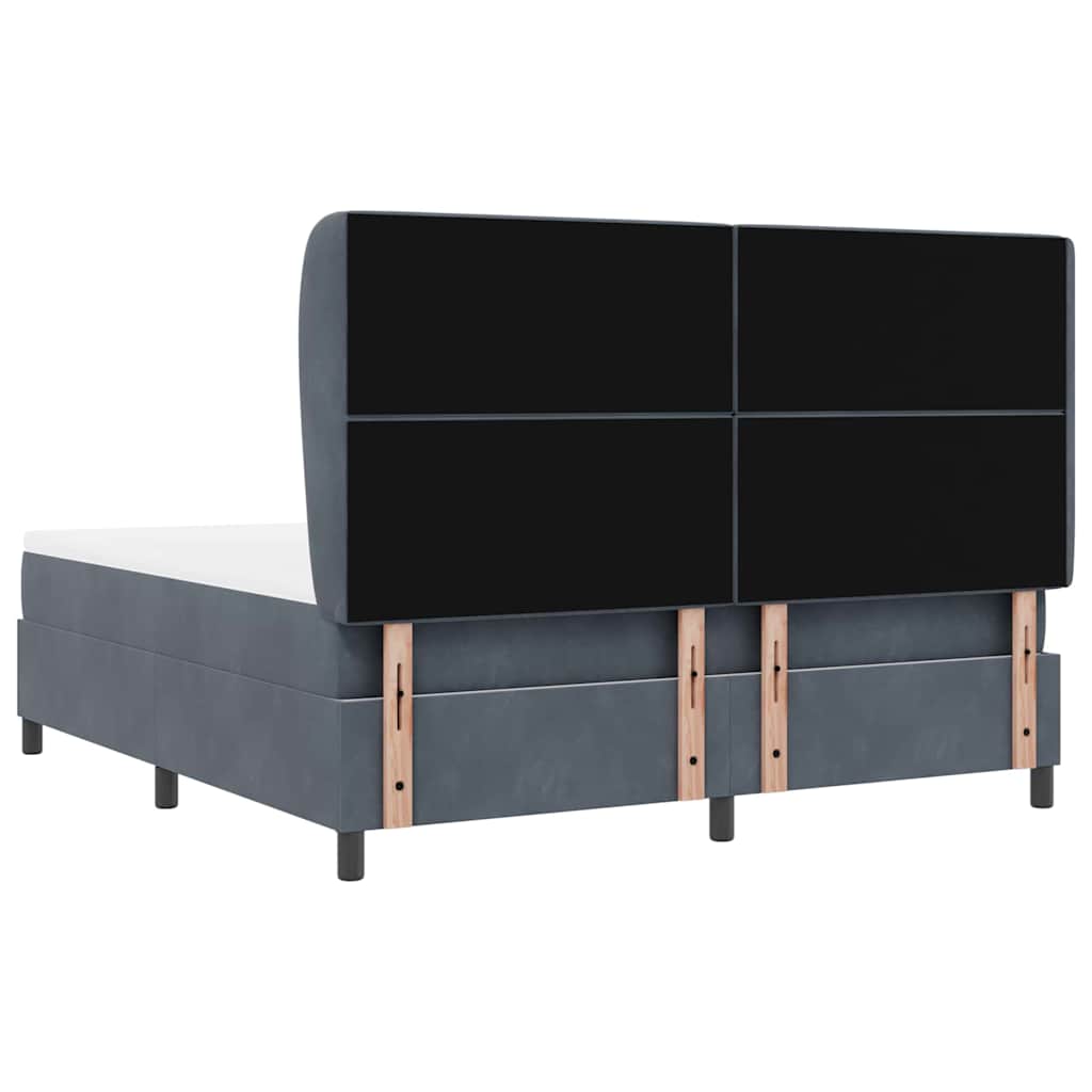 vidaXL Κρεβάτι με ελατήρια Σκούρο Γκρι 200 x 180 cm Βελούδο