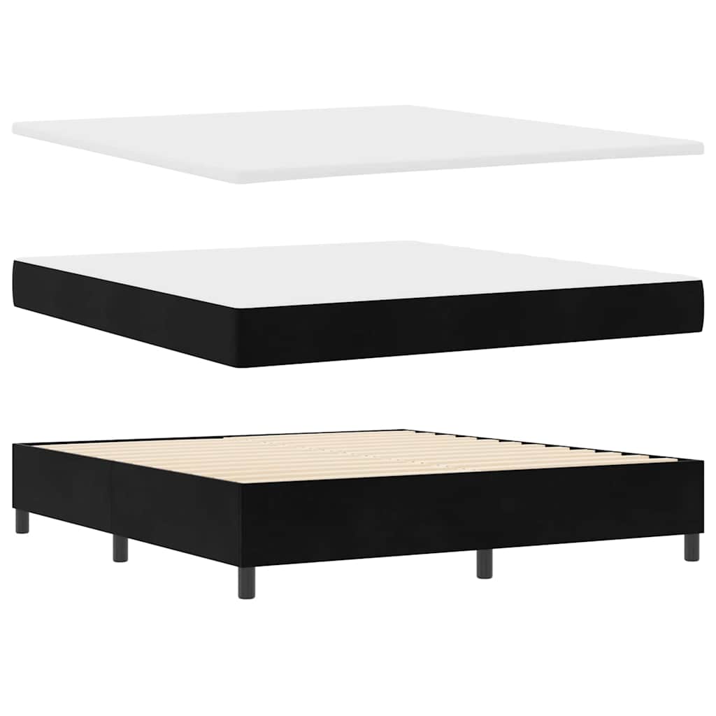 vidaXL Κρεβάτι με ελατήρια με στρώμα Μαύρο 200 x 180 cm Βελούδο