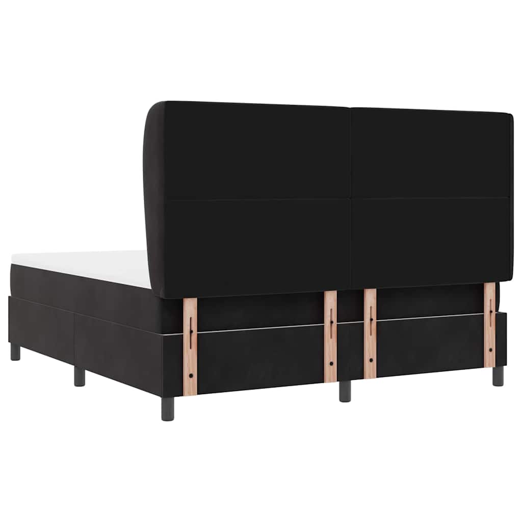 vidaXL Κρεβάτι με ελατήρια με στρώμα Μαύρο 200 x 180 cm Βελούδο