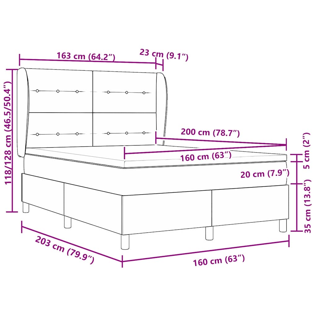vidaXL Κρεβάτι με ελατήρια Ανοιχτό γκρι 200 x 160 εκατοστά Βελούδο