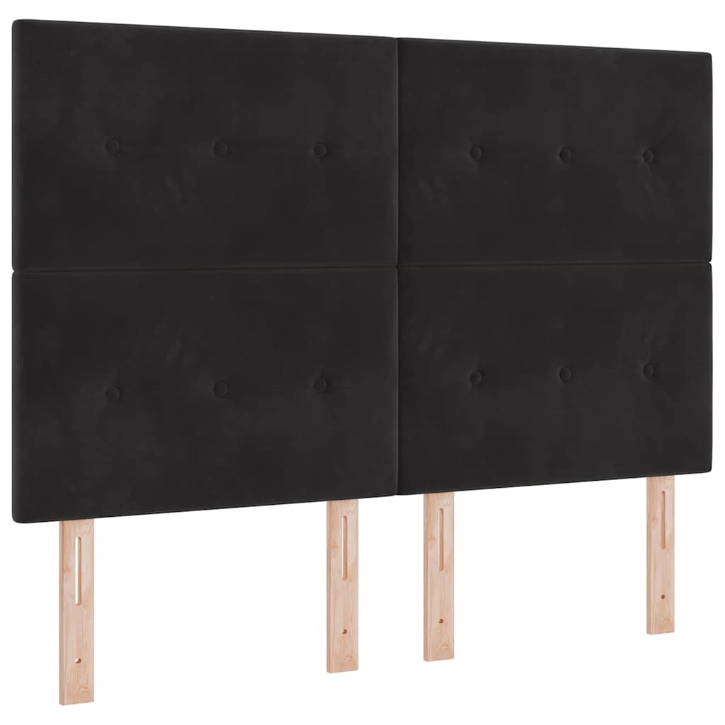 vidaXL Κρεβάτι με ελατήρια Μαύρο 200 x 160 εκατοστά Βελούδο