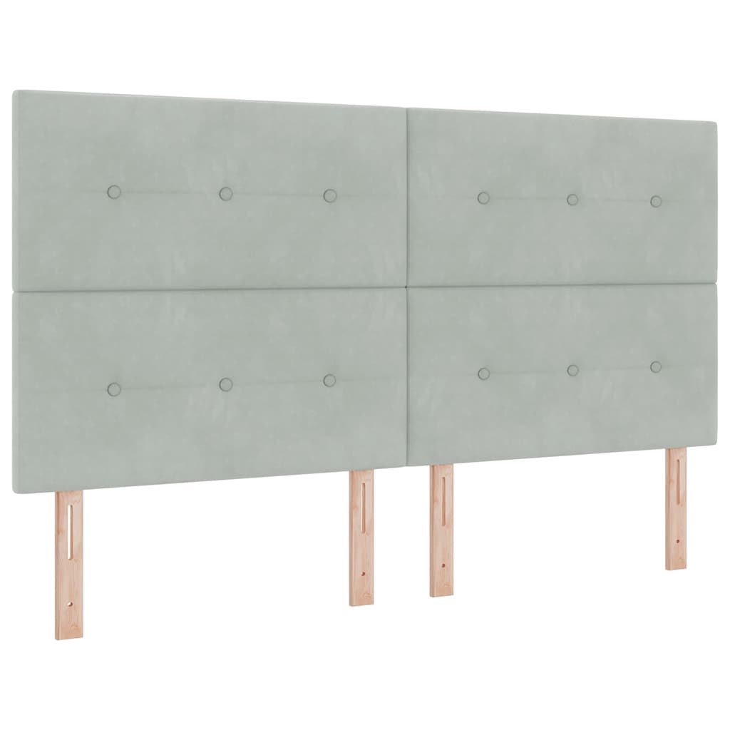 vidaXL Κρεβάτι με ελατήρια Ανοιχτό γκρι 200 x 180 cm Βελούδο