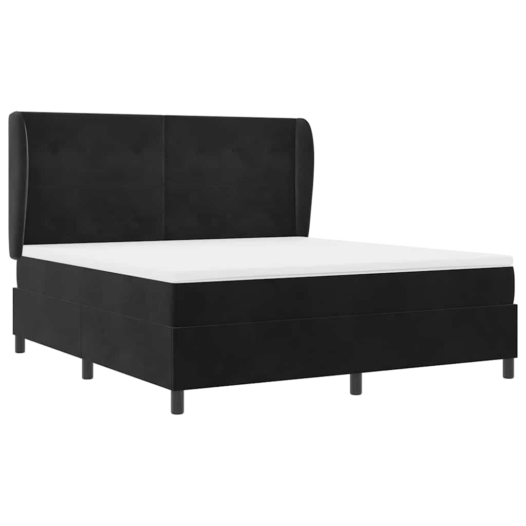 vidaXL Κρεβάτι με ελατήρια με κεφαλάρι Μαύρο 200 x 180 cm Βελούδο