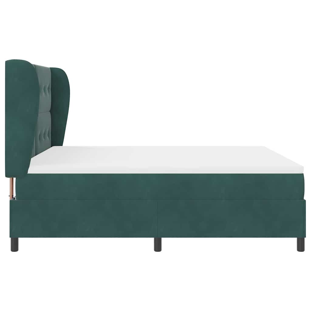 vidaXL Κρεβάτι με ελατήρια Σκούρο Πράσινο 200 x 180 cm Βελούδο
