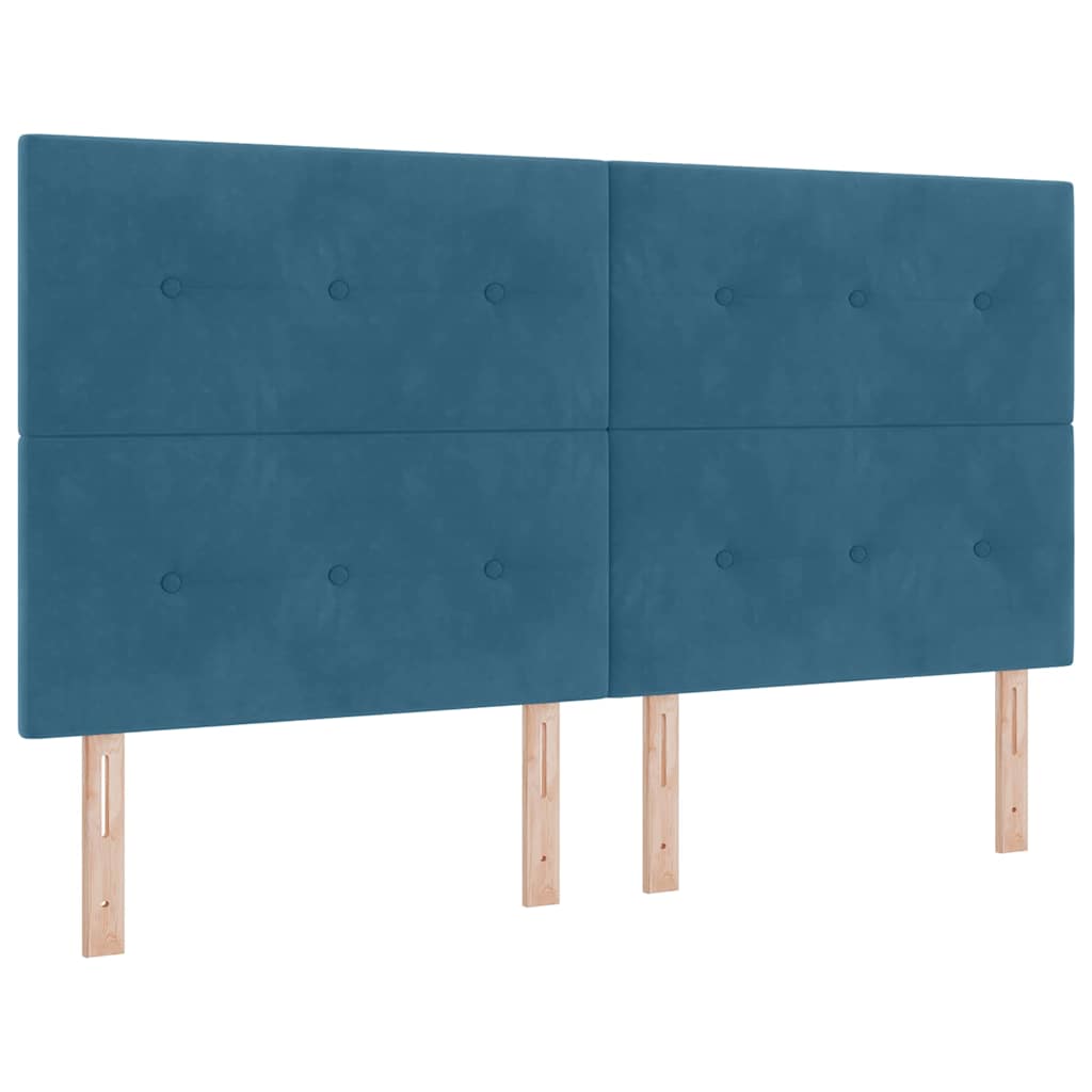 vidaXL Κρεβάτι με ελατήρια Σκούρο Μπλε 200 x 180 cm Βελούδο