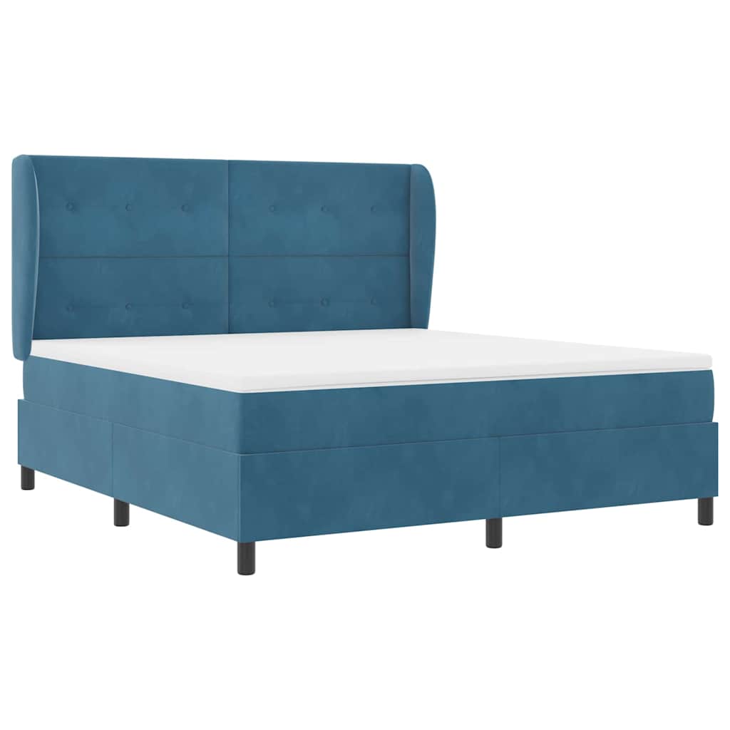 vidaXL Κρεβάτι με ελατήρια Σκούρο Μπλε 200 x 180 cm Βελούδο