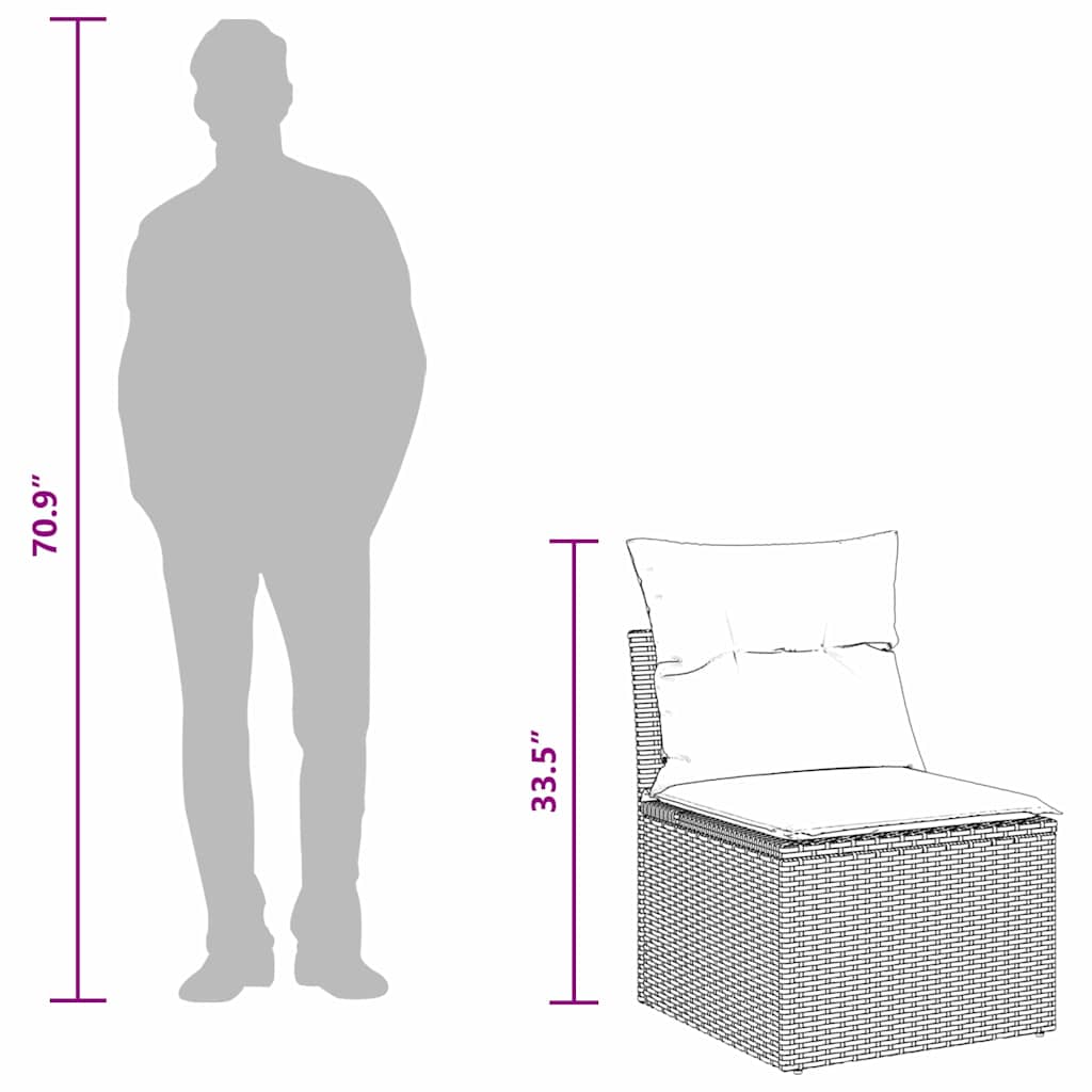 vidaXL σετ κηποθέασης 5 τεμαχίων με μαξιλάρια μαύρο πολυ ρατάν ακακία