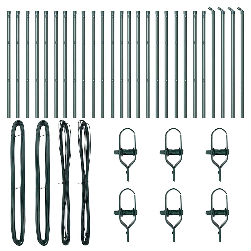 vidaXL Πό Posts 26 τεμάχια Πράσινο Ø32 mm 120 cm Γαλβανισμένο Ατσάλι