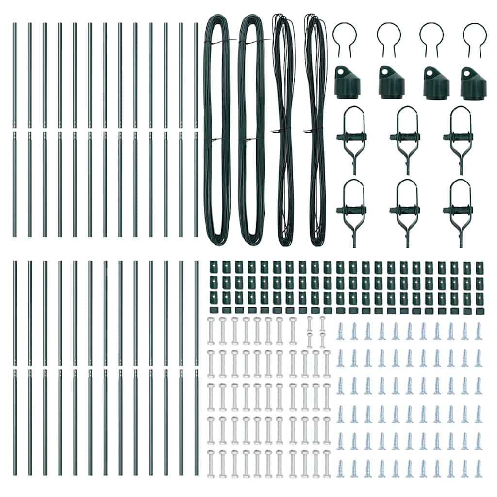 VidaXL Στυλίδια 26 τεμάχια Πράσινο Ø32 mm 150 cm Γαλβανισμένο Ατσάλι