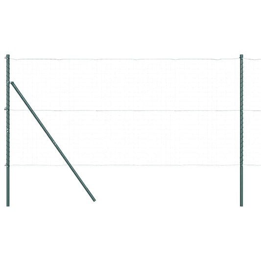 vidaXL Στήλες Φράχτη 52 τμχ Πράσινο Ø32 mm 150 cm Γαλβανισμένο Χάλυβα