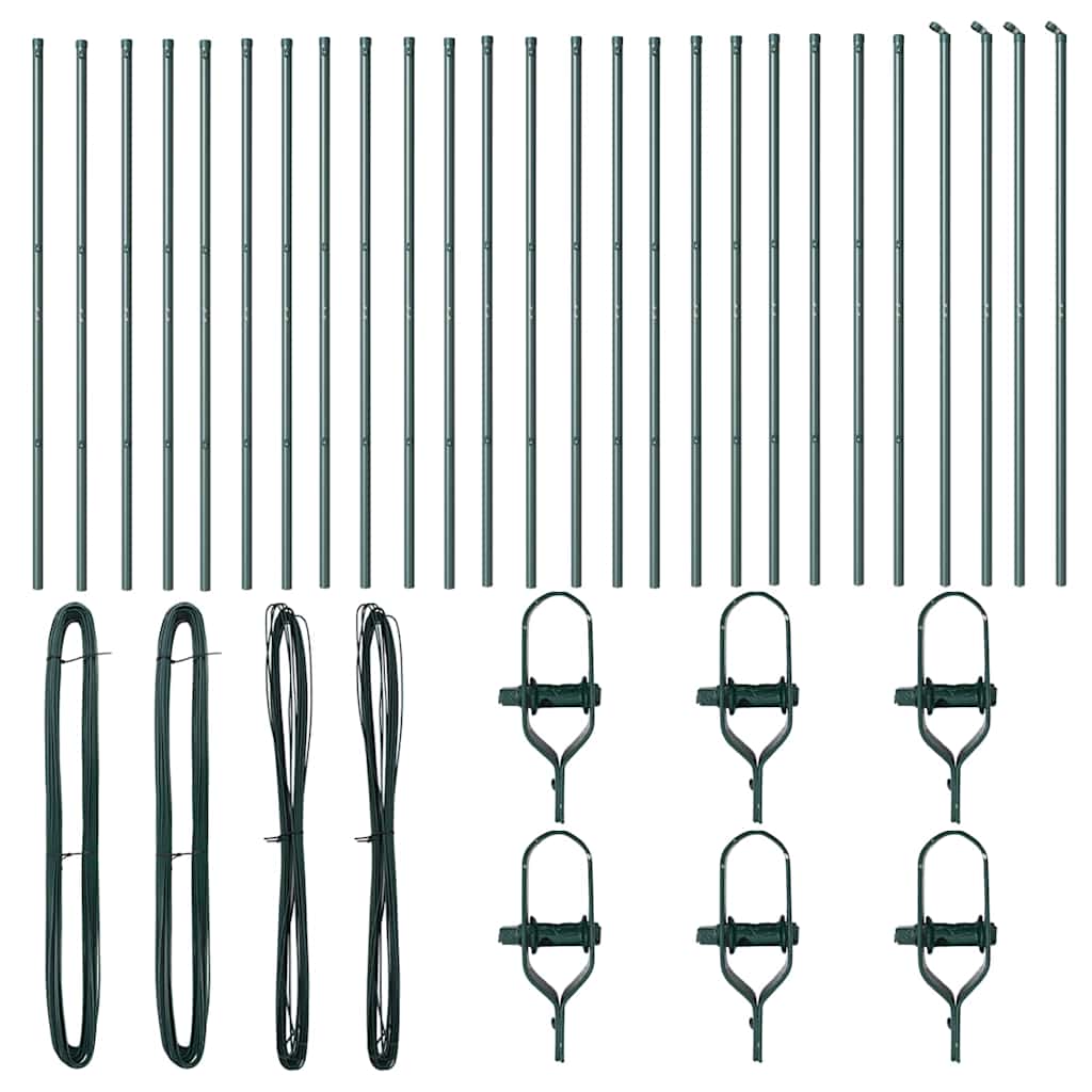 vidaXL Πόρτες Περιφράξεων 26 τεμάχια Πράσινο Ø32 mm 190 cm Γαλβανισμένος Χάλυβας