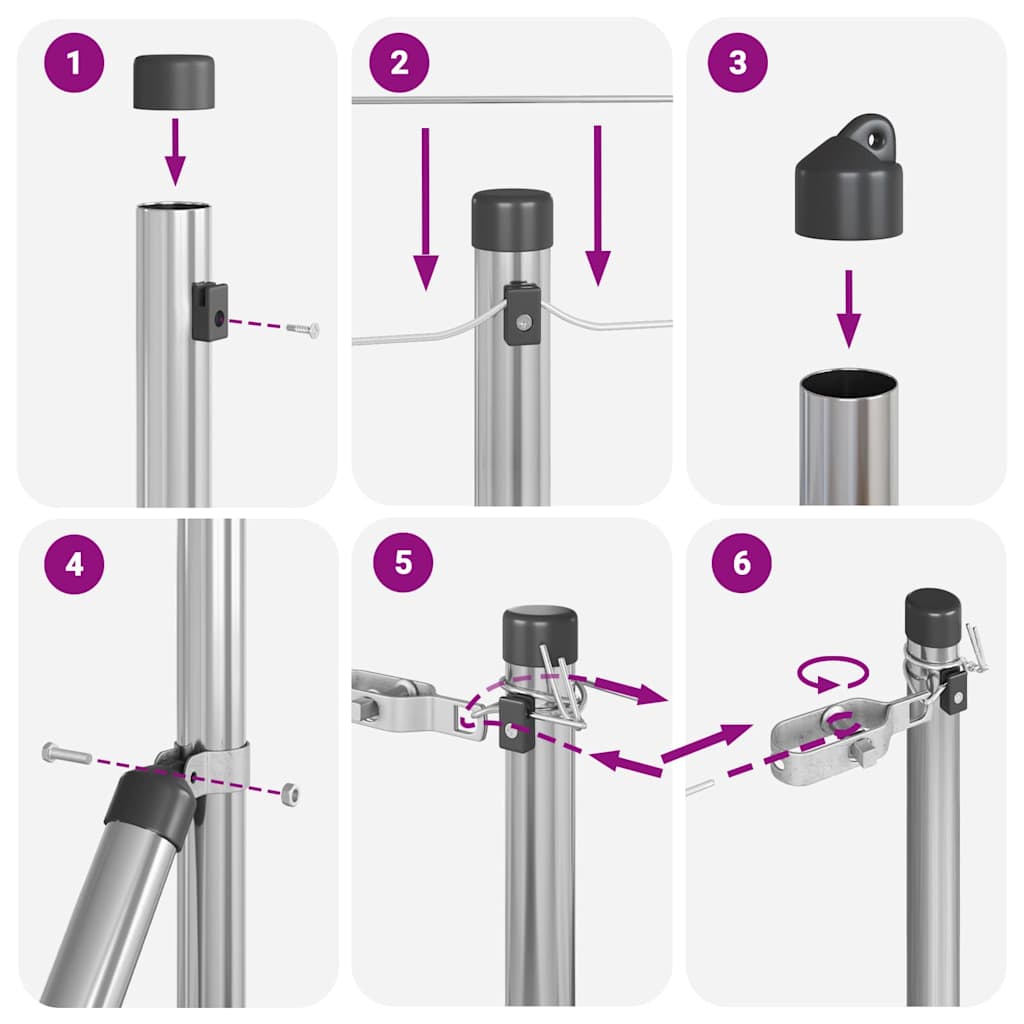 vidaXL Πολυάριθμοι Πόλοι Φράχτη 26 τεμ Ø32 χλστ 120 εκ Γαλβανισμένο Χάλυβα