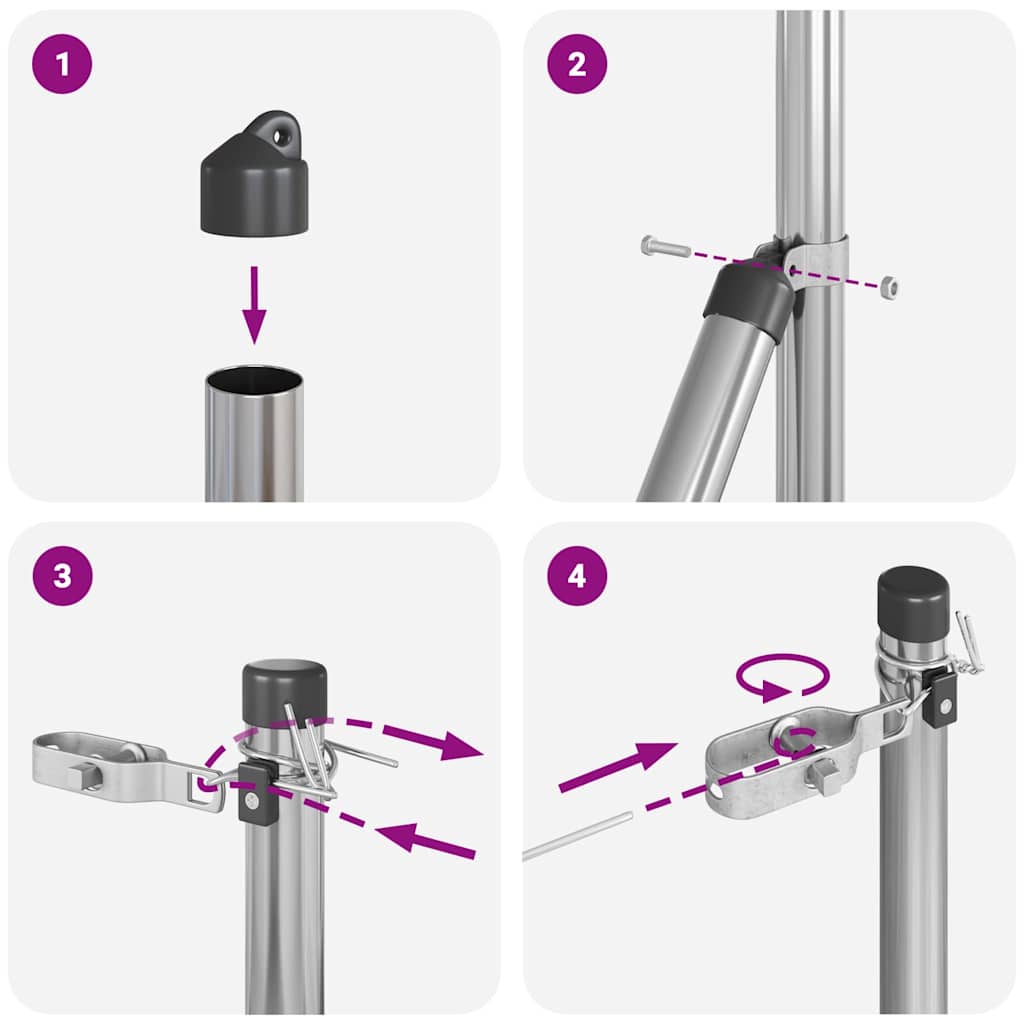 vidaXL Στηλοί Φράχτη 26 τεμ Ø32 mm 170 cm Γαλβανισμένο Ατσάλι