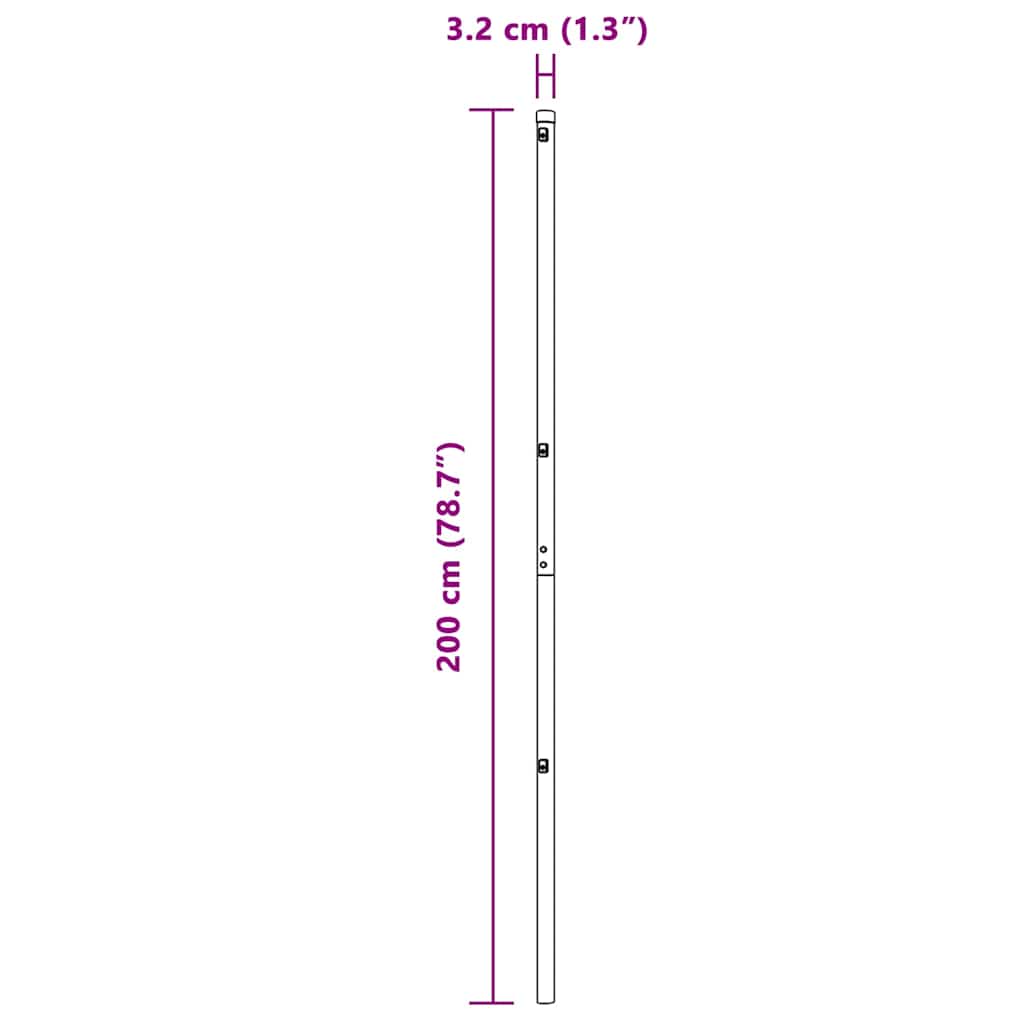 vidaXL Σ posts φράχτη 52 τεμάχια Ø32 mm 200 cm Γαλβανισμένο Ατσάλι
