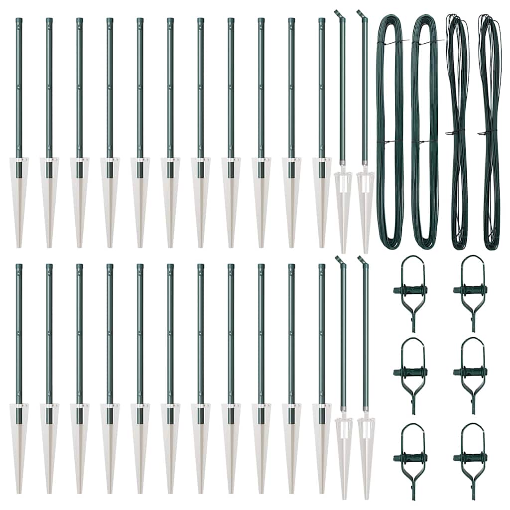 vidaXL Πόposts με Spike 26 τεμάχια Ø32 mm 120 cm Επικαλυμμένο Χάλυβα