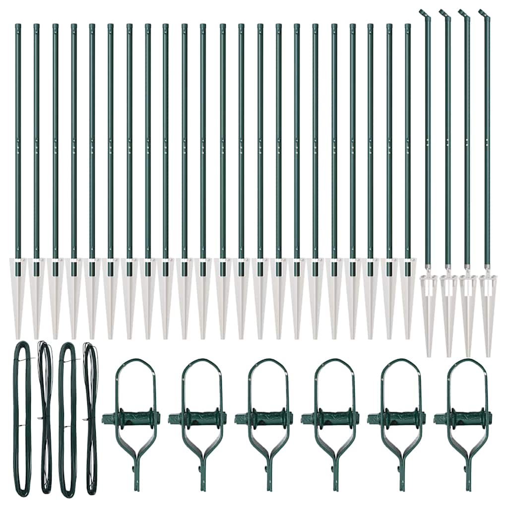 vidaXL Στυλίδια Φράχτη με Σπείρωμα 26 τεμ Ø32 χιλ 140 εκ Γαλβανισμένο Χάλυβα