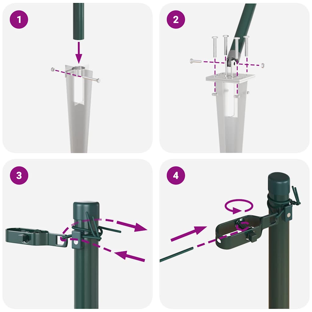 Πόρτες από σύρμα vidaXL με μπάλα 26 τεμ Ø32 mm 170 cm Γαλβανισμένο Χάλυβα