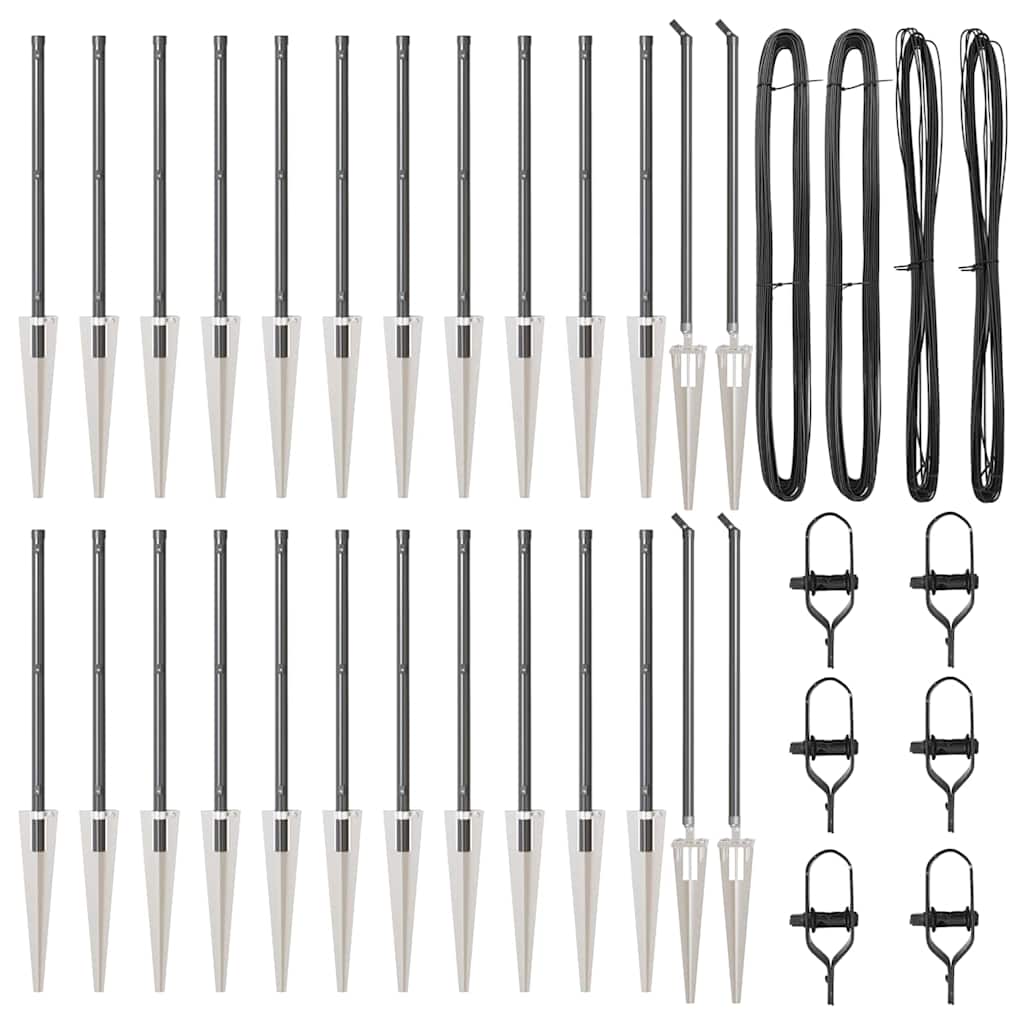 vidaXL Στύλος Περιφράξεων 26 pcs Ασημί 3.2 x 3.2 x 100 εκ Ατσάλι