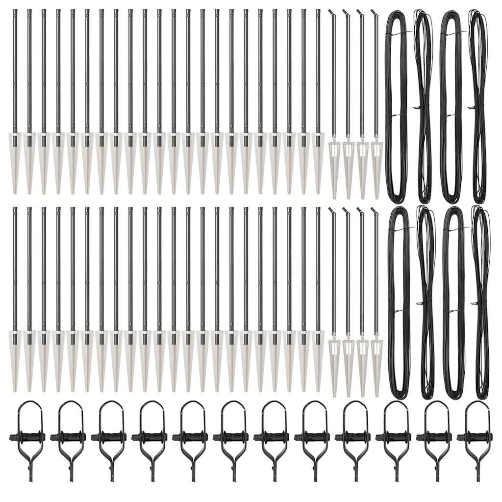 vidaXL Στύλος Περιφράξεων 52 pcs Ασημί 3.2 x 3.2 x 100 εκ Ατσάλι