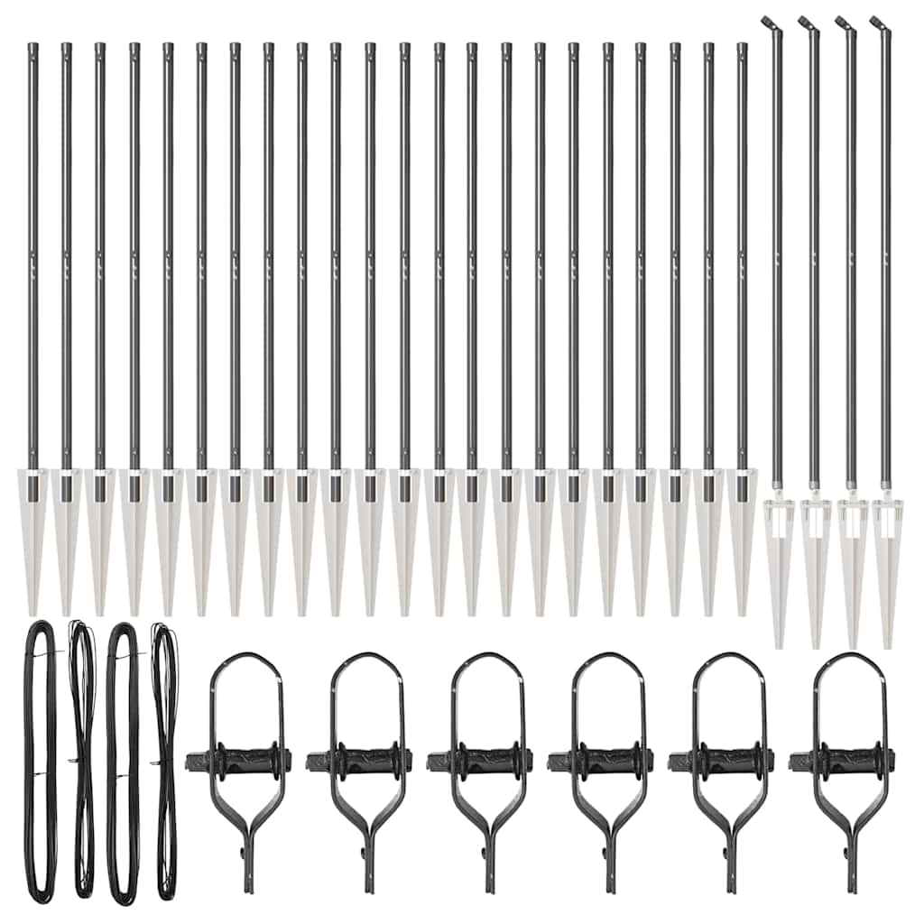 Poste φράχτη vidaXL με αιχμή 26 τεμ Ø32 χιλ. 160 εκ. Γαλβανισμένο ατσάλι