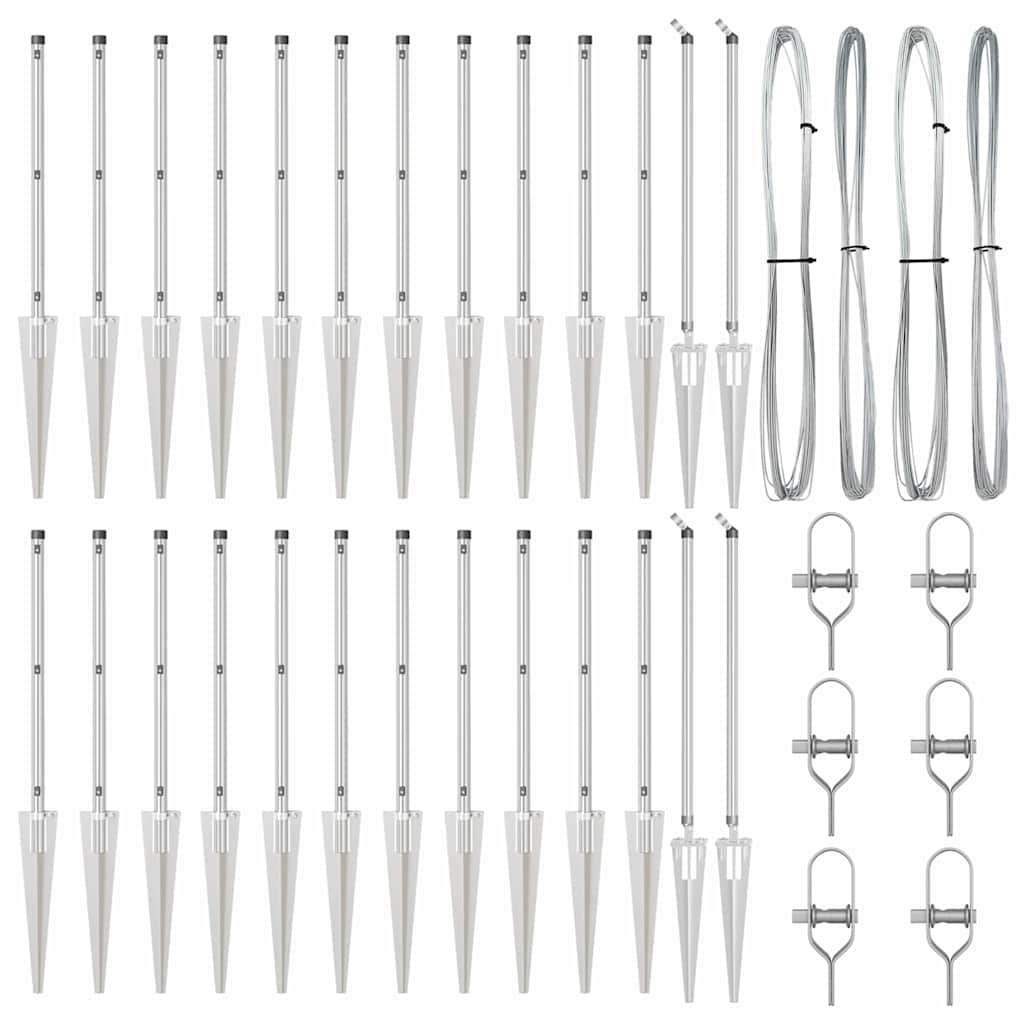 vidaXL Στύλοι Φence με Σίδερο 26 τεμ Ø32 χιλ. 120 εκ. Γαλβανισμένο Χάλυβα