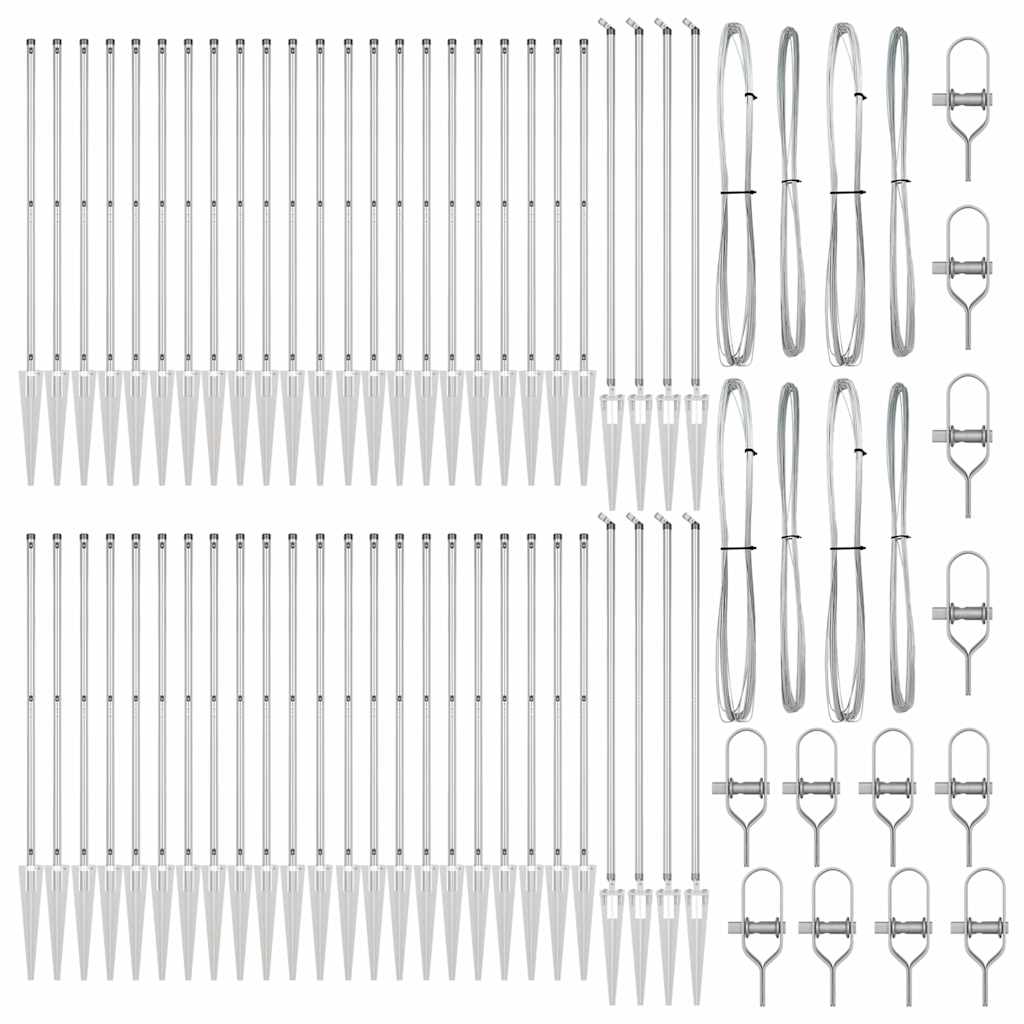 vidaXL Στυλίσκοι με Σφήνα 52 τεμ Ø32 mm 120 cm Γαλβανισμένο Ατσάλι