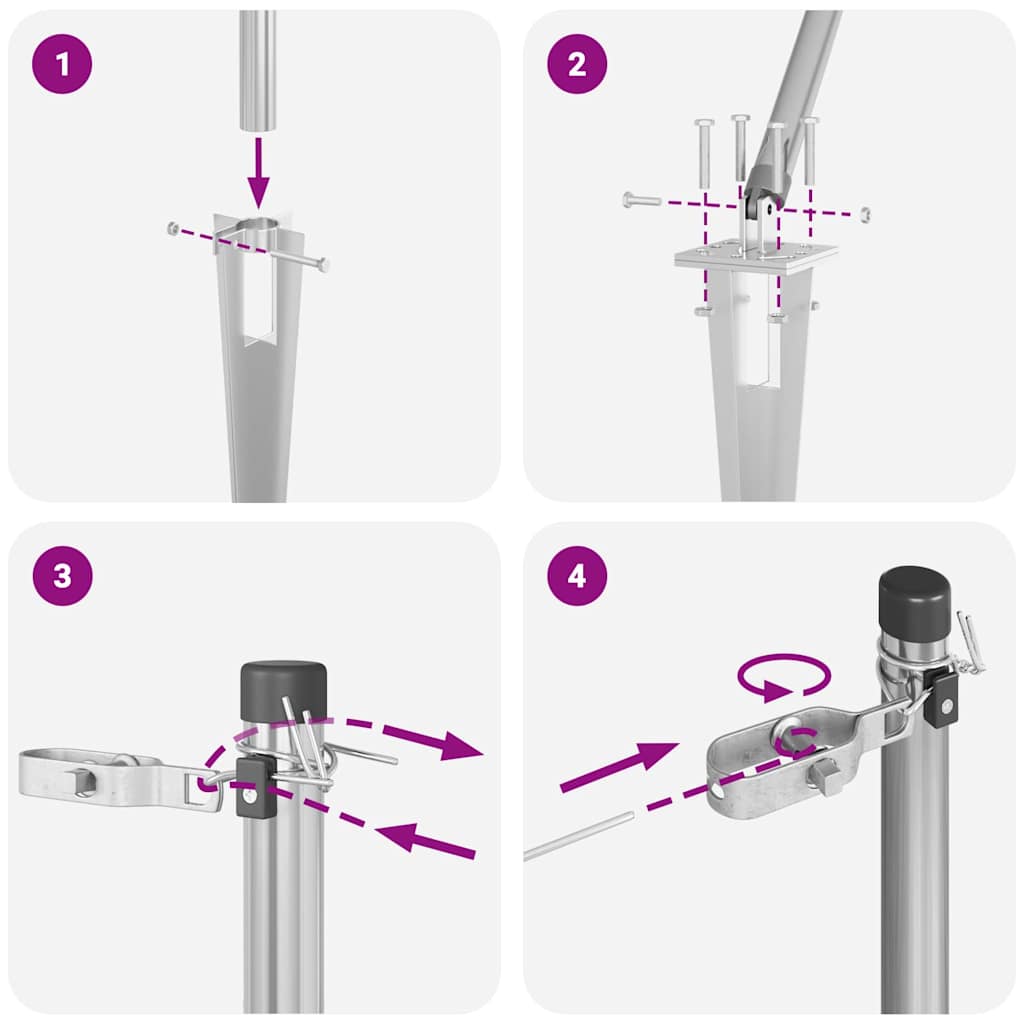 Πόλοι περίφραξης vidaXL με αιχμή 26 τεμάχια Ø32 mm 160 cm Γαλβανισμένο ατσάλι