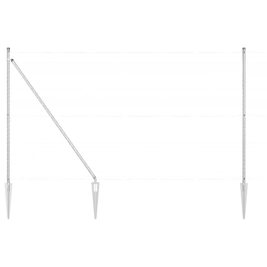 vidaXL Στυλίσκοι φράχτη με άκρη 52 τεμ Ø32 χιλιοστά 170 εκ. Γαλβανισμένο ατσάλι