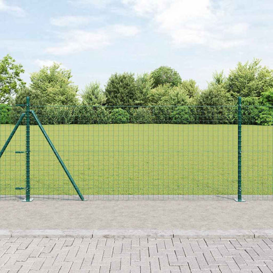 vidaXL Κολώνα Φράχτη με Σκυρόδεμα 52 τμχ. Πράσινο
