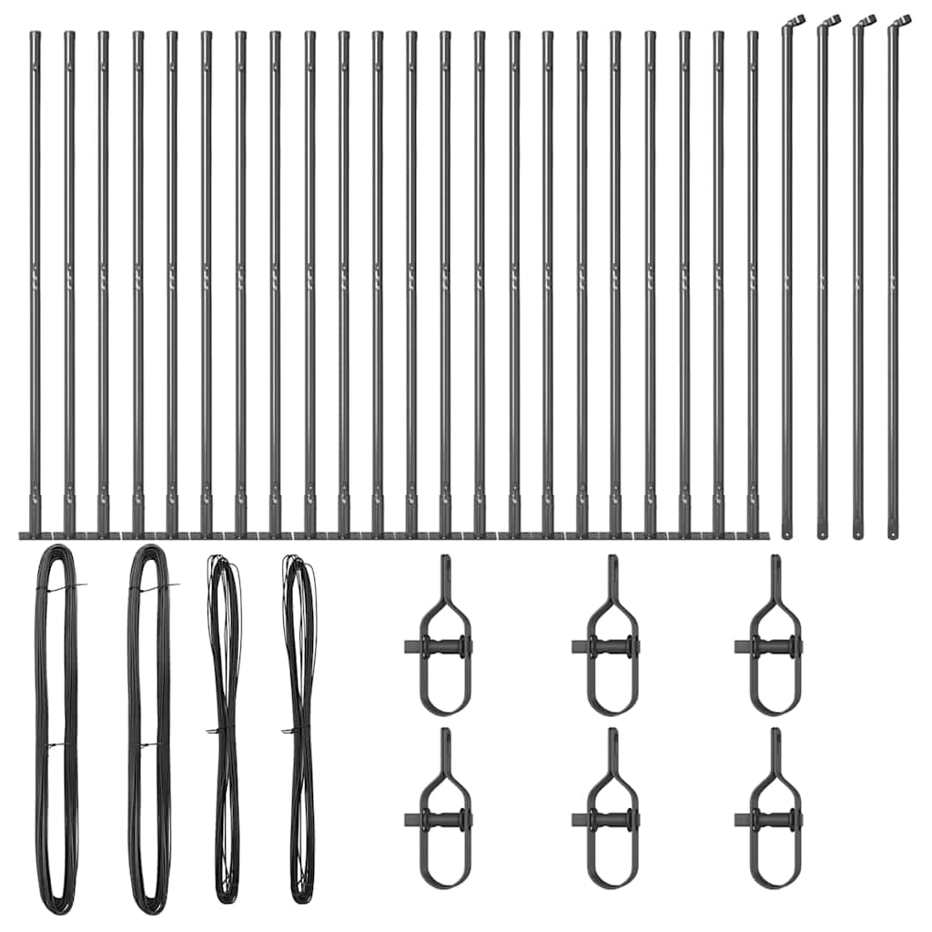 vidaXL Πόλοι με Βάσεις 26 τεμ Ø32mm 68.5cm Γαλβανισμένος Χάλυβας