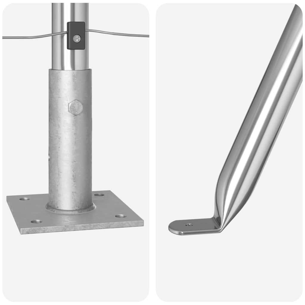 vidaXL Κολώνα Φράχτη με Σκυρόδεμα 26 τμχ. Ασημί