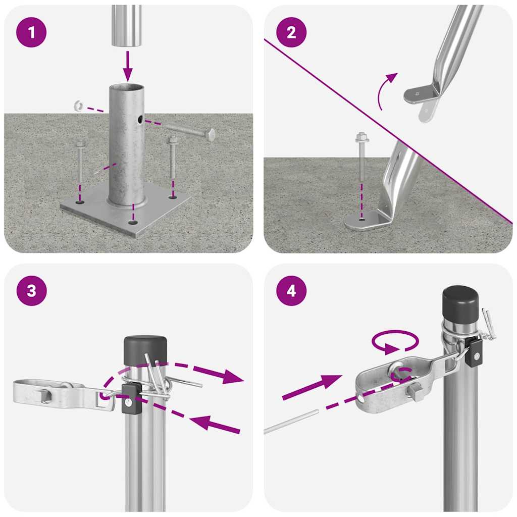 vidaXL Στυλίθοι Φράχτη με Βάσεις 26 τμχ Ø32mm 78,5cm Γαλβανισμένο Χάλυβα