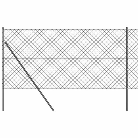 vidaXL Σετ Στύλων Φράχτη Γκρι 1.4 x 10 m Επικαλυμμένος Χάλυβας