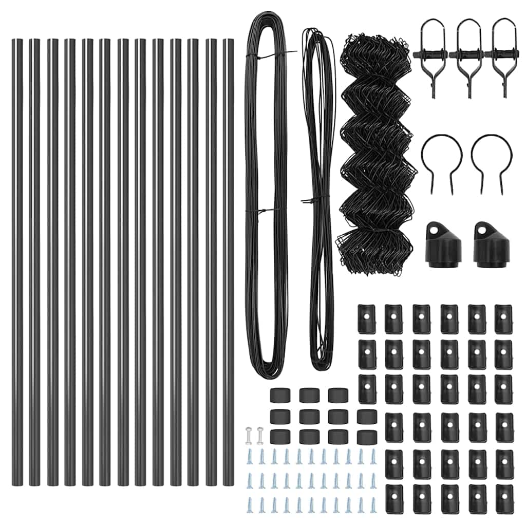 vidaXL Σετ Στύλων Φράχτη Γκρι 0.6 x 25 μ Επικαλυμμένος Χάλυβας