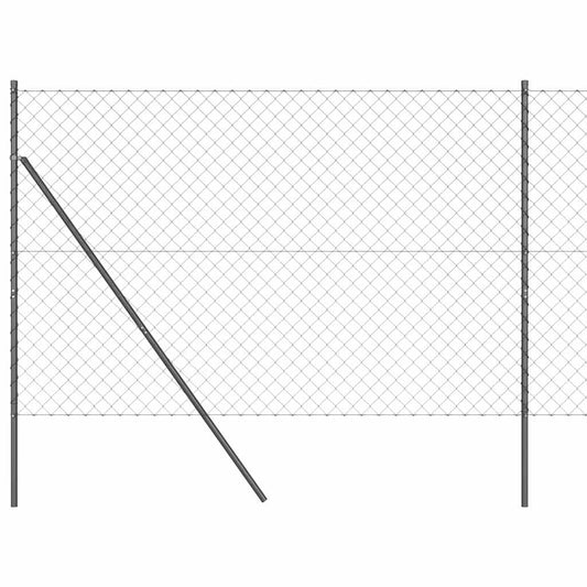 vidaXL Σετ Στύλων Φράχτη Γκρι 1.6 x 25 m Επικαλυμμένος Χάλυβας & PVC
