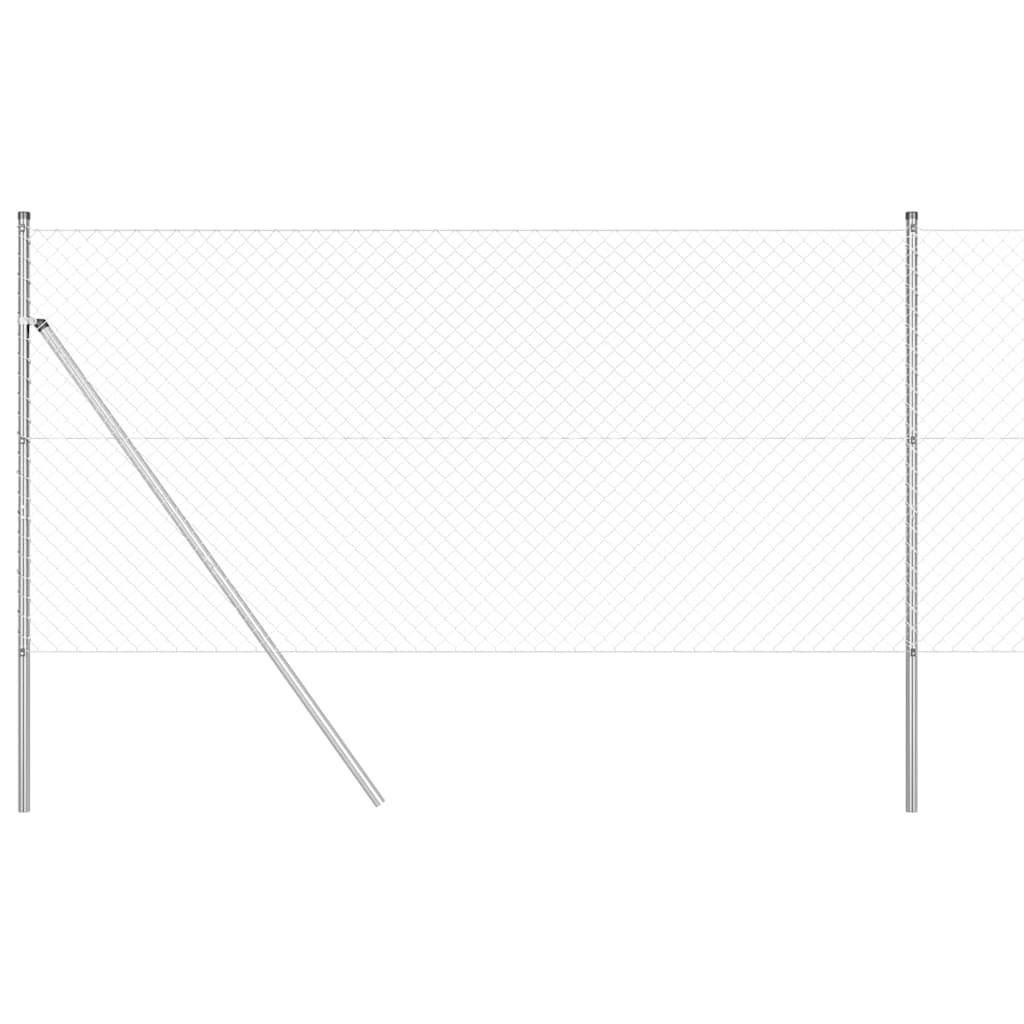 vidaXL Σετ Στύλων Φράχτη Ασημί 1.4 x 10 m Γαλβανισμένος χάλυβας