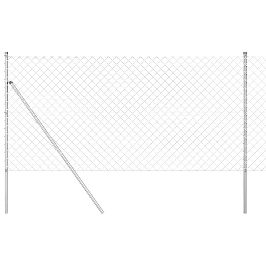 vidaXL Σετ Στύλων Φράχτη Ασημί 1.2 x 10 m Γαλβανισμένος χάλυβας