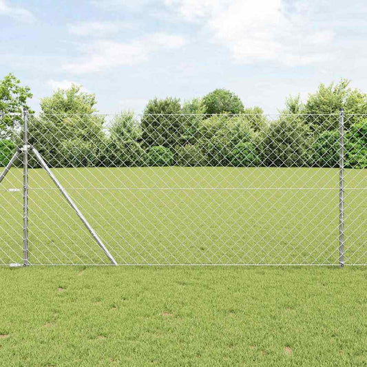 vidaXL Σετ Στύλων Φράχτη Ασημί 1.2 x 25 m Γαλβανισμένος χάλυβας
