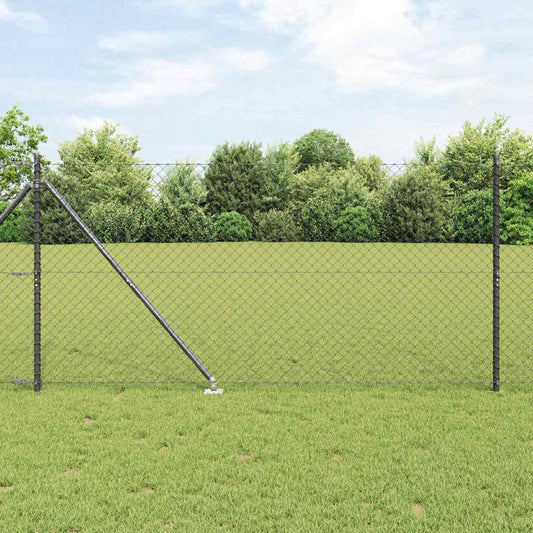 vidaXL Σετ Στύλων Φράχτη Γκρι 1.4 x 10 m