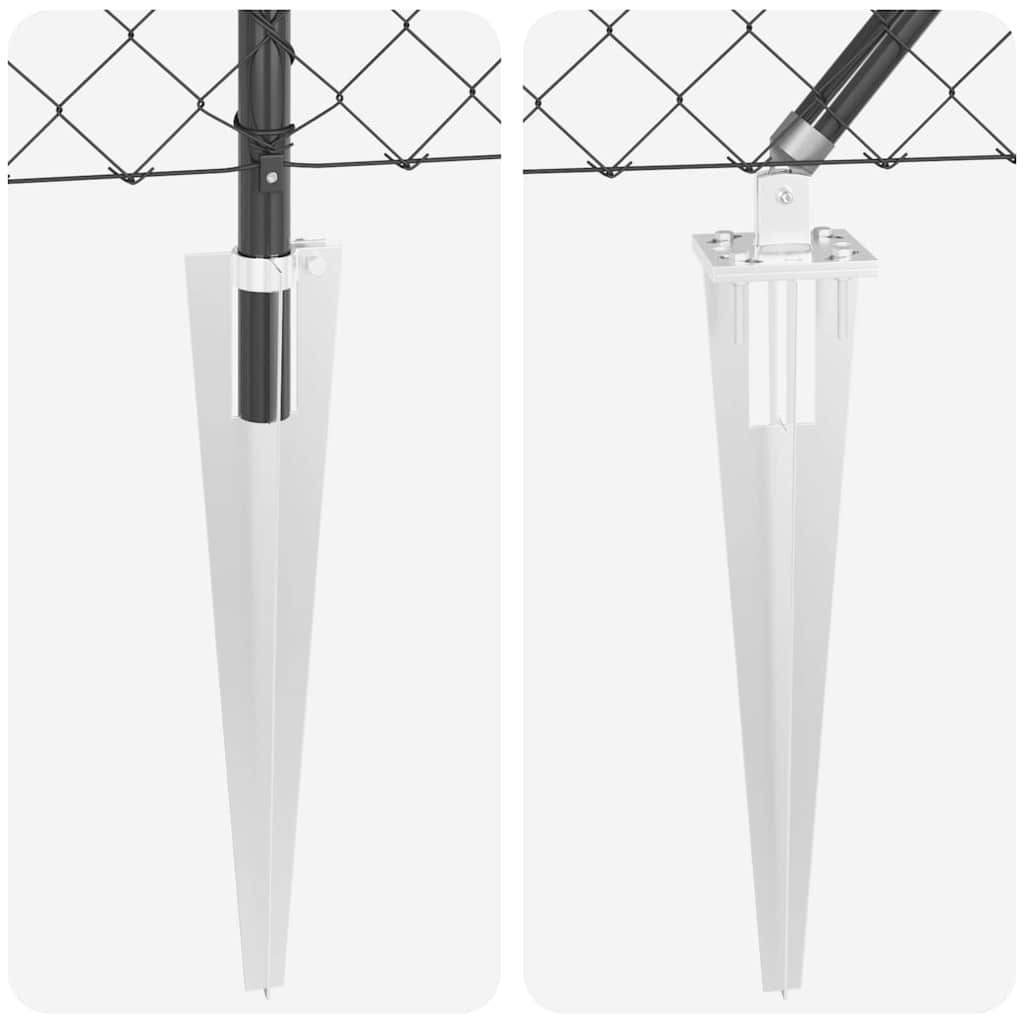 vidaXL Σετ Στύλων Φράχτη Γκρι 1.2 x 10 m Επικαλυμμένος Χάλυβας