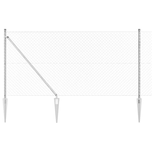 vidaXL Φράχτης από αλυσίδα με στήλες Ασημί 1.4 x 10 m Ατσάλι