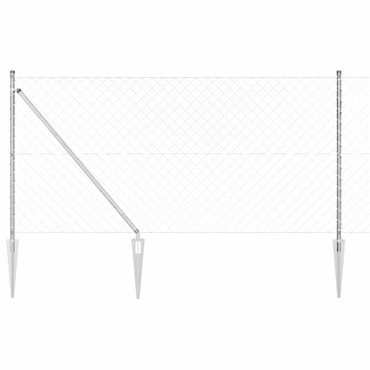 vidaXL Φράχτης από αλυσίδα με στήλες Ασημί 1 x 10 m Ατσάλι