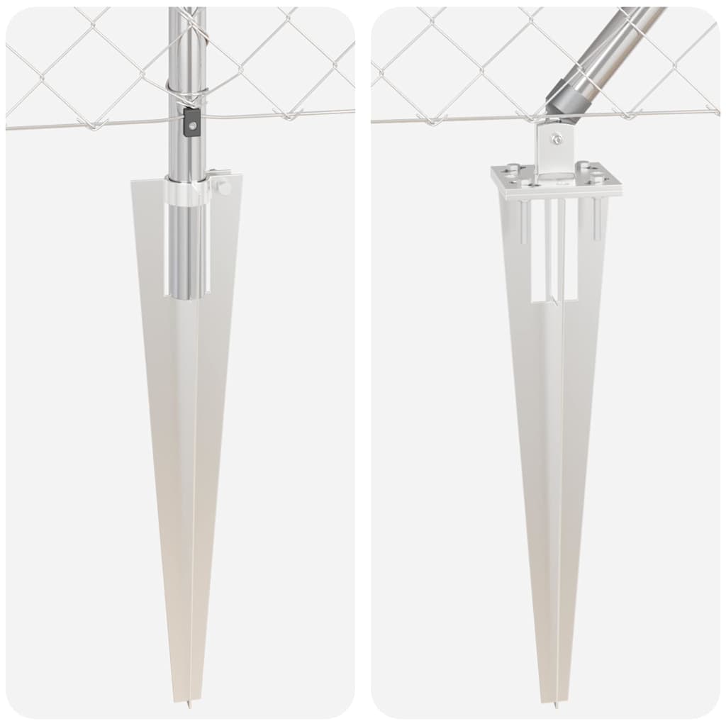 vidaXL Φράχτης από αλυσίδα με στήλες Ασημί 1.5 x 10 m Ατσάλι