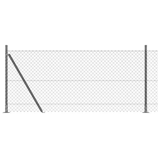 vidaXL Σετ Στύλων Φράχτη Ασημί 25 x 1 μ. Επικαλυμμένος Χάλυβας