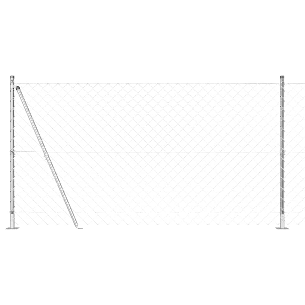 vidaXL Σετ Στύλων Φράχτη Ασημί 10 x 1.2 μ Επικαλυμμένος Χάλυβας